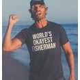 thumbnail image 3 of Mens Worlds Okayest Fisherman T Shirt Funny Fathers Day Fishing Tee Graphic Tees, 3 of 6