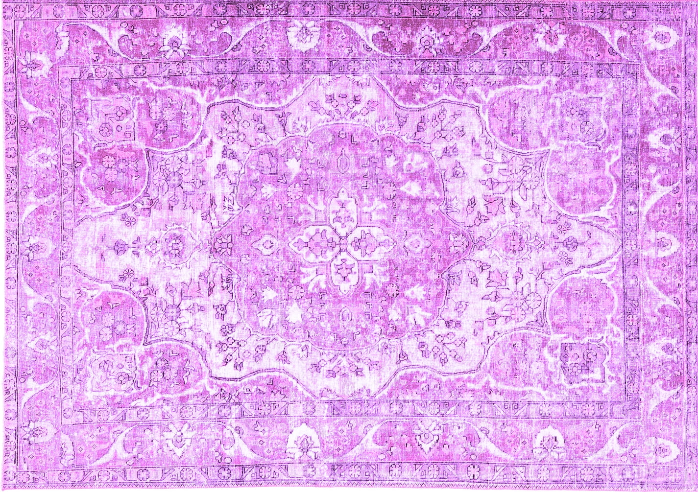 Ahgly Company Indoor Rectangle Persian Purple Traditional Area Rugs, 5