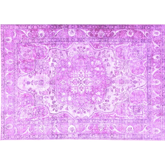 Ahgly Company Indoor Rectangle Persian Purple Traditional Area Rugs, 5' x 7'