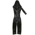 thumbnail image 4 of asdoklhq Women Plus Size Clearance Pants Faux Leather Cloak Cosplay Punk Gothic Dress Lace up Hooded Cape Jumpsuit, 4 of 4