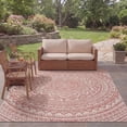 thumbnail image 5 of SAFAVIEH Courtyard Josiah Floral Medallion Indoor/Outdoor Area Rug, 6'7" x 6'7" Square, Light Beige/Terracotta, 5 of 15