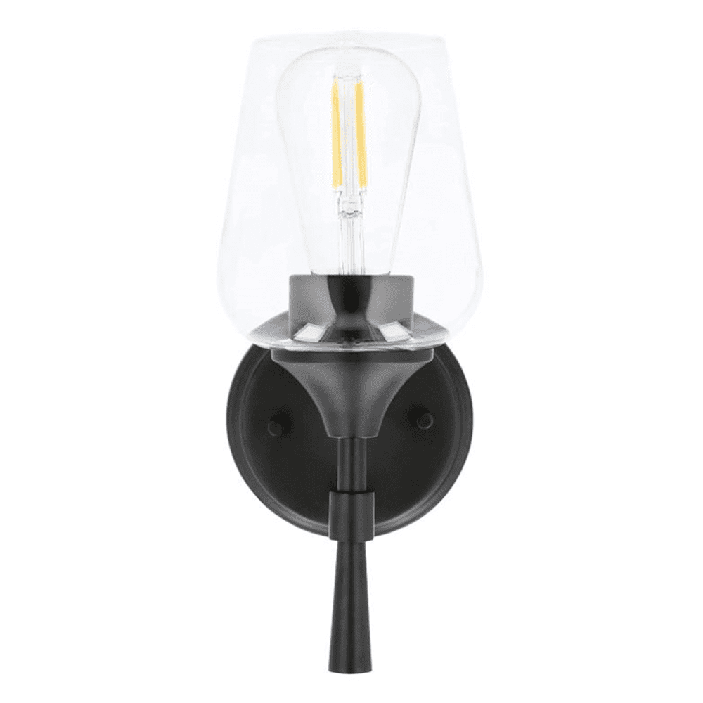 Sunset Black Vanity Light for Bathroom | Wall Mount Fixture for Over Mirror and Above Sink with Clear Glass Shades 1-Light F27011-31