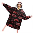 thumbnail image 4 of Game Controller Red Pattern Lamb Fleece Blanket Hoodies for Teens ,Teens Oversize Sherpa Wearable Hooded Blanket Sweatshirt with Super Pockets, 4 of 6