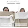 thumbnail image 3 of PHF Waffle Sherpa Bed Blanket King Size, Cozy Warm Reversible Plush Flannel Blanket for Winter, 104" x 90", Khaki, 3 of 8