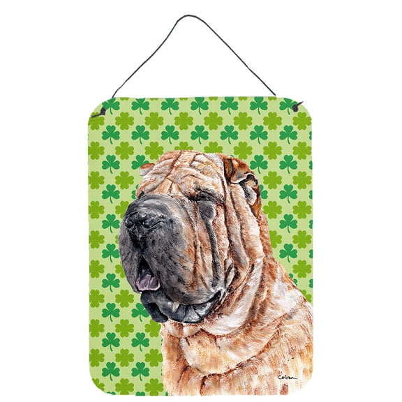 Shar Pei Lucky Shamrock St. Patricks Day Wall or Door Hanging Prints
