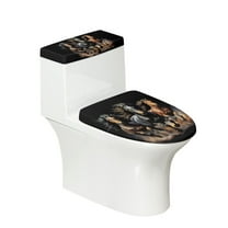 ZIATUBLE Horse Toilet Lid and Tank Cover Set Oval Toilet Lid and Tank Cover Sets for Bathroom Wear Resistant Toilet Seat Lid Cover Pack of 2 Fits Most Toilet Tanks and Lids