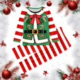 thumbnail image 2 of LUOGENLI Pyjamas de Noël Hommes Rouges Pyjamas Assortis pour la Famille Père Enfants Tenue de Nuit des Fêtes Tenue Familiale Douillette pour Séance Photo Vert Taille 9-10 Ans, 2 of 4