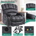 thumbnail image 2 of VIVIJASON Large Power Lift Recliner Chair with Heat & Massage for Elderly Big People, Overstuffed Wide Electric Lift Chair with Extended Footrest, 2 Remote Controls, Side Pockets & USB Ports, Gray, 2 of 7