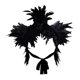 thumbnail image 1 of Capa de plumas artificiales decorativa cómoda y fácil de llevar decoración para el hombro Negro, 1 of 9