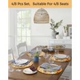 thumbnail image 5 of 13 Inch Round Placemats Set of 6, Thanksgiving Non Slip Heat Insulation PP Table Mats, Fall Orange Pumpkin Turkey Maple Leaf Plaid Washable Place Mats for Kitchen Dining Party Table Decor, 5 of 7