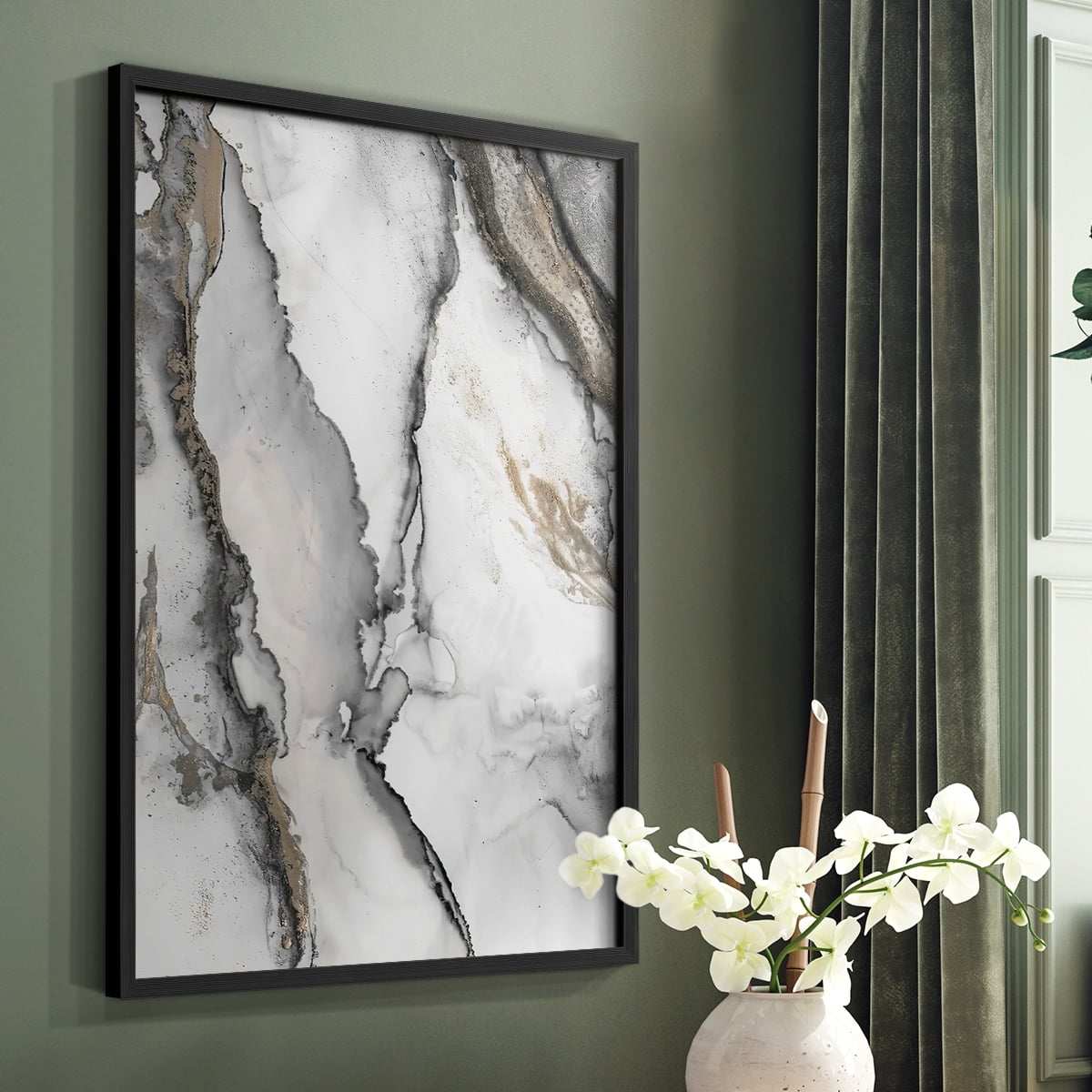 Abstract Ink Fantasy I in Paper Solid Wood 8 x 10 Framed Print