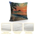 thumbnail image 4 of Orinice Sunset Palm Tree Beach Graphic Decorative Pillow Cover 24x24in, 4 of 5