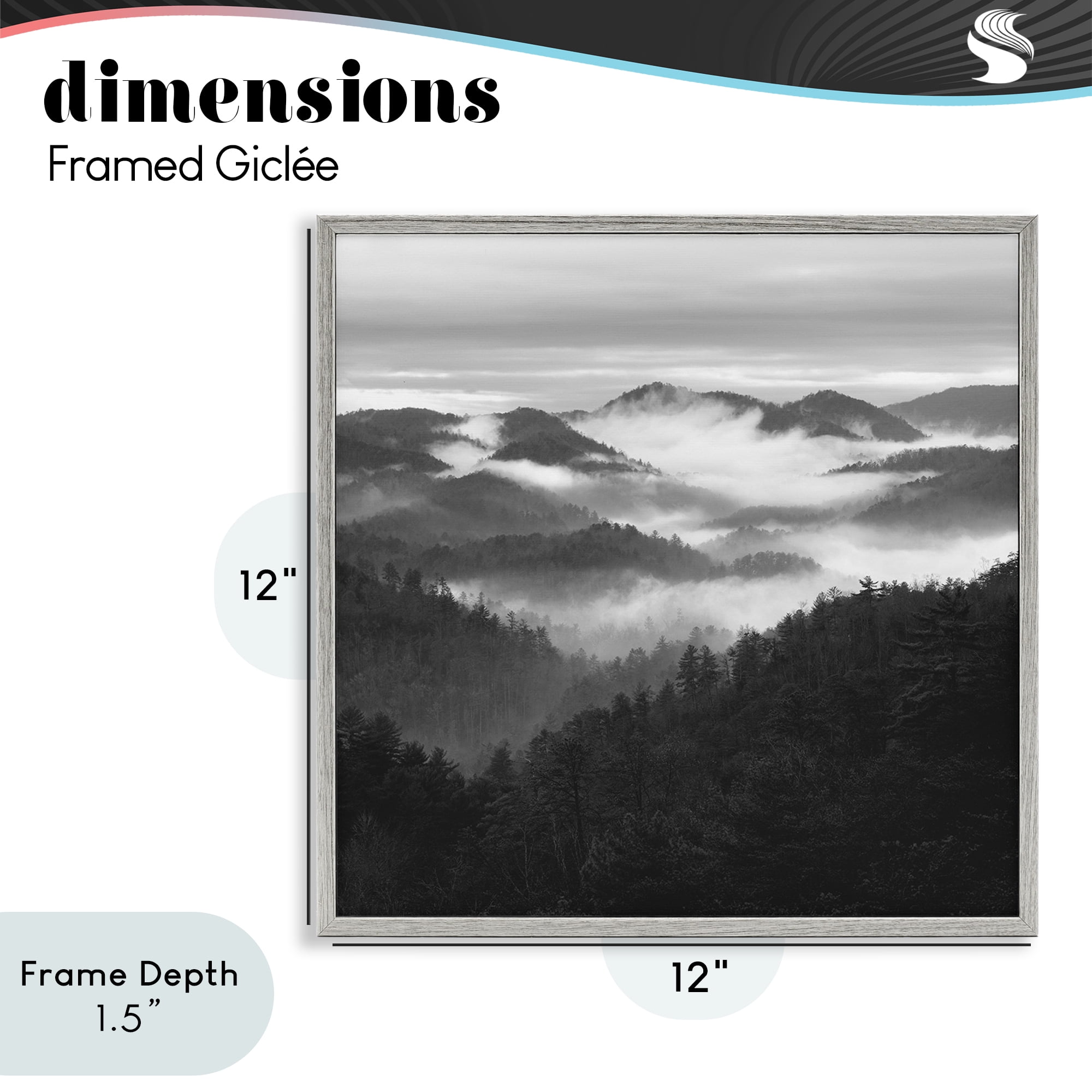 Stupell Industries Smoky Mountains Forest Gray Framed Giclee Art, design by Nicholas Bell