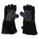 thumbnail image 1 of Guantes extremos resistentes al calor y al fuego cosido de cuero negro 14 pulgadas Afortunado Sencillez, 1 of 3