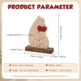 thumbnail image 2 of Adorno de oso de madera personalizado XINYU escultura de oso con 2 a 6 nombres de familia, 2 of 7