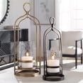 thumbnail image 5 of Maklaine Transitional Iron Metal and Glass Candleholder in Brass, 5 of 5