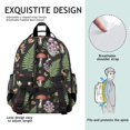 thumbnail image 3 of Mushroom and Fern Black Pattern Cute School Backpack Bag for School with Padded Back and Adjustable Shoulder Straps 15.25"x11.5"x5.25", 3 of 3