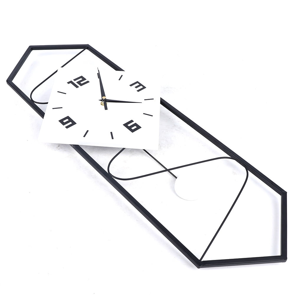 ANQIDI Modern Rectangle Wall Clocks Large Silent Pendulum Wall Clock Creative Home Decor Clock for Living Room Bedroom