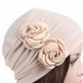 thumbnail image 4 of Woman Corrugated Chemo Headband Stylish Slouchy Hat for Cancer Patient (Beige Random Color), 4 of 7