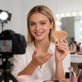 thumbnail image 4 of Multifunctional Face Makeup Brush for Loose Powder Electroplated Handle Large Soft Head for All Skin Types, 4 of 4