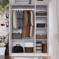 thumbnail image 6 of 3 Doors Wooden Wardrobe Closet Armoire, White Storage Cabinet for Hanging Clothes, Bedroom Large Capacity Freestanding Armoire,Wood Wardrobe Combination with Shelves, 6 of 7