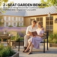 thumbnail image 4 of Outsunny 50" Outdoor Metal Garden Bench with Vintage Floral Pattern, Black, 4 of 10