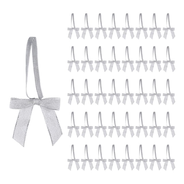 Lazos decorativos Meseey, 50 unidades, bucles plateados de 7,5 cm