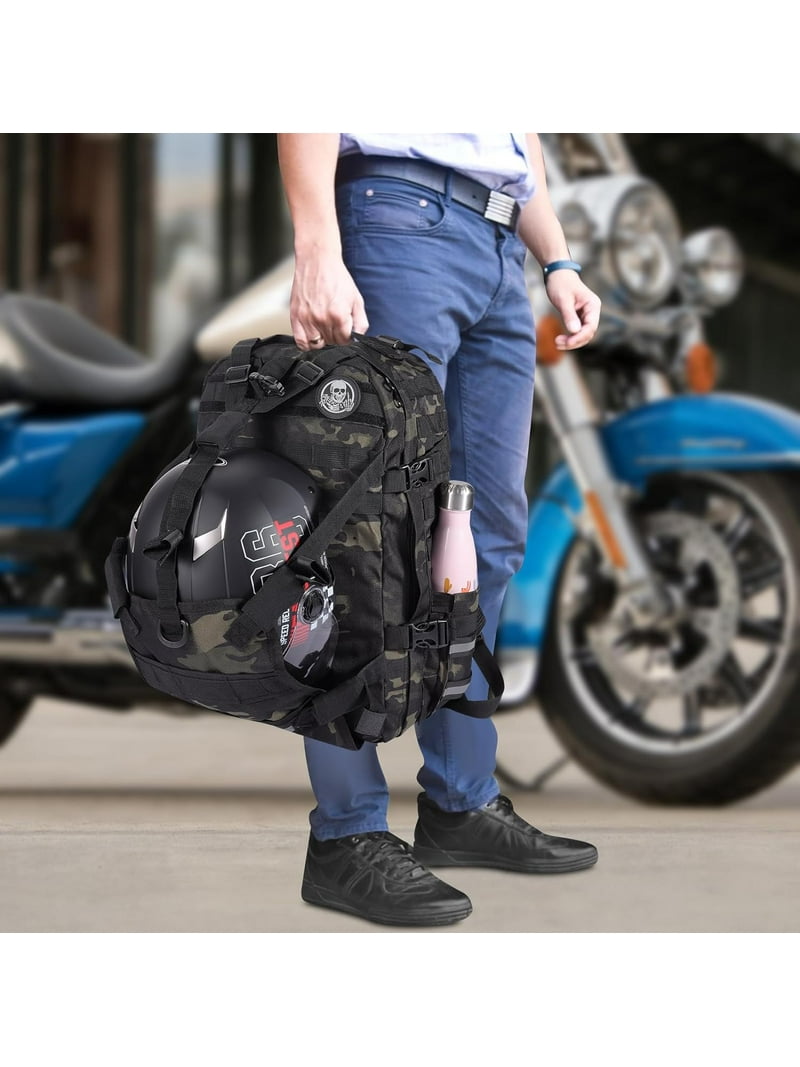 best backpack for motorcycle helmet Seibertron Waterproof Large Capacity Molle Holdercyc quality PVC fabric with a 600D YOUNGOA Men's Motorcycle Helmet Backpack,