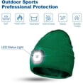 thumbnail image 2 of MAMOWEAR Winter Mens Beanie with LED Light, Rechargeable Led Headlamp Hat, Warm Knit Hat for Winter Safety, for Outdoor Dog Walking Men Women Dad, 2 of 5