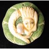 Splash Hand Carved Scrimshawed Mermaid Centerpiece Bead | 41x39x8mm |