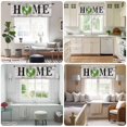 thumbnail image 6 of Eucalyptus Leaf Bow Tie Wreath Valances for Windows, Rod Pocket Kitchen Valance Curtains - Soft & Washable Small Window Treatment for Living Room, Bathroom, Wood Grain Home 54x18inch, 1 Panel, 6 of 9