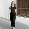 thumbnail image 2 of Huowey Infants Girls Short Sleeve Solid Color Loose Casual Long Maxi Dress With Pockets Holiday Dailywear, 6-12 Month, 2 of 4