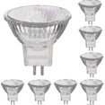 thumbnail image 1 of Lámparas halógenas de 12 V y 35 W, base GU5.3, luz blanca cálida, regulables, paquete de 8, 35 W, 1 of 4