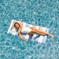 thumbnail image 3 of (2 pack) Float Life by FUNBOY Blue & White Striped Palm Pool Float Lounger, Oversized Design, Adults or kids Ages 8+, 3 of 10