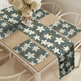 thumbnail image 2 of Ambesonne Floral Table Runner & Placemats, Poinsettia Blossoms Art, Placemat 4 pcs + Runner 12"x72", White and Caramel, 2 of 2