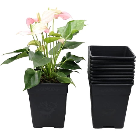 Cotta Planters 1.5 Gallon Square Nursery Pots 50-Pack 6.25 inch Wholesale Black Plastic Planters Greenhouse accessories