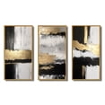 thumbnail image 2 of Designart "Horizontal Perspectives Abstract in Gold and Black IV" Abstract Painting Framed Wall Art Set Of 3 - Gold Modern Frame Gallery Set For Office Decor, 2 of 6