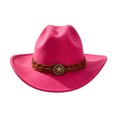 thumbnail image 3 of Western Cowboy Hat Men Wide Brim Fedora Jazz Cap Lightweight Fabric Up-turned Brim Autumn Winter Travel Party Outdoor Wear, 3 of 5