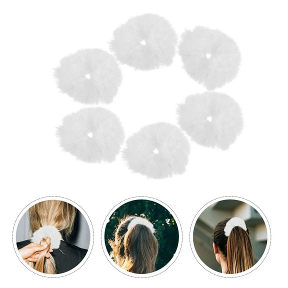 NIAIZEK 10pcs Elastic Hair Ties White Hair Holding for Girls Various Occasions