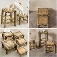 thumbnail image 4 of Raindrops Home Retro Bamboo Stool Light Brown Traditional Weaving Stool for Sitting and Decoration, 4 of 6