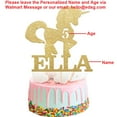 thumbnail image 2 of Personalized Unicorn Theme Happy Birthday Cake Topper for Boys Girls Kids Glitter Topper Party Supplies, 2 of 7