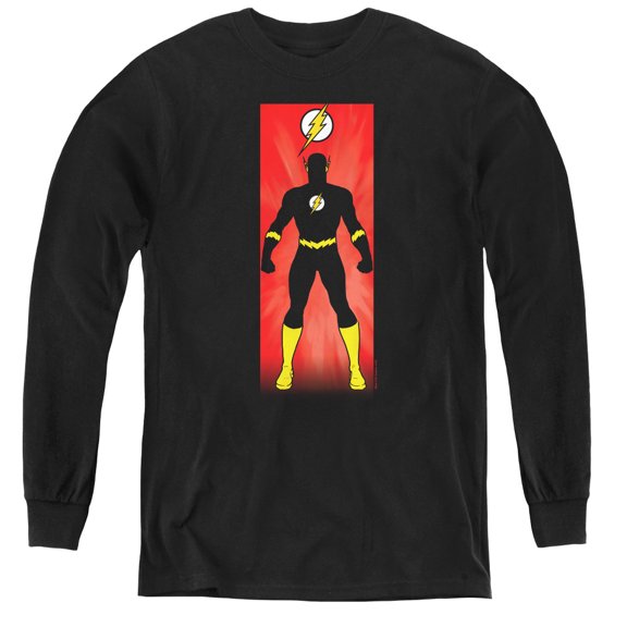 Jla - Flash Block - Youth Long Sleeve Shirt - Medium