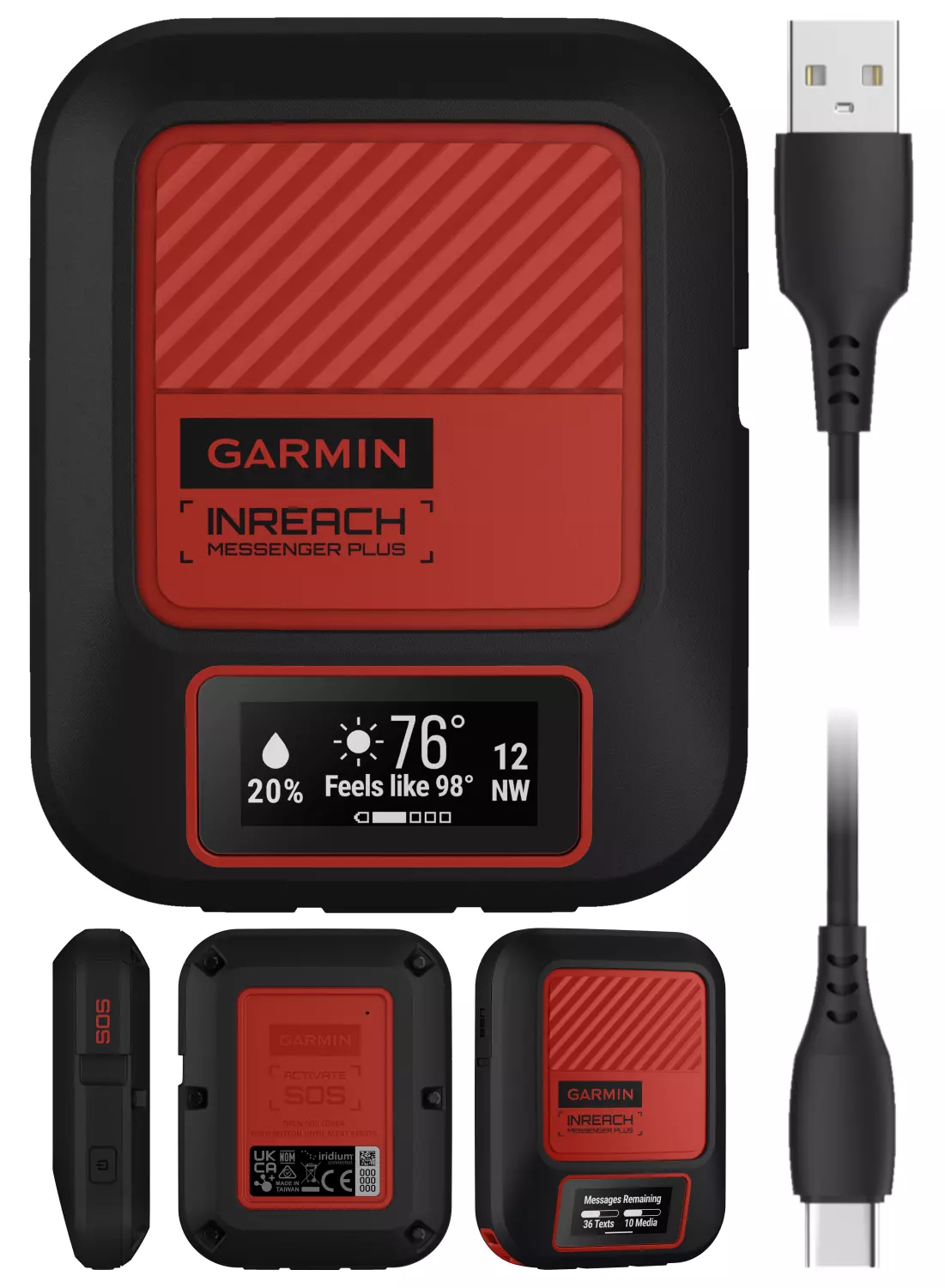 Garmin inReach Messenger Plus 010-02887-00 with Wearable4U Power Bank Bundle