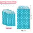 thumbnail image 2 of Uxcell 100Pcs Bolsas de Papel Kraft, 6" x 3" Bolsas de Caramelo Impermeables, Bolsas de Favor Planas, Bolsas de Regalo Pequeñas, Puntos Azules, 2 of 6