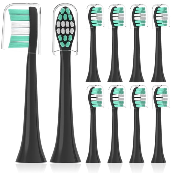Replacement Heads Compatible with AquaSonic Black Series Vibe Series Electric Toothbrush, with Cover Cap,10 Pack