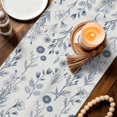 thumbnail image 3 of Navy Blue Flowers Table Runner 72 Inches, Spring Summer Farmhouse Botanical Bed Runner Dresser Scarves Tabletop for Indoor Outdoor Parties/Ceremony/Banquet, 16" x 72", 3 of 9