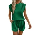 thumbnail image 2 of Fashion Summer Women's 2 Piece Lounge Set Short Sleeve Tops And Short Pants Casual Green Summer Fashion Sweatsuits S-2XL, 2 of 9