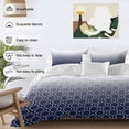thumbnail image 3 of Abstract Texture Bedding Duvet Cover Set King Size 4 Pieces Classic Navy Blue Gradient Line Bedding Set with Zipper Closure, 1 Comforter Cover 92x106 Inches 1 Flat Sheet & 2 Pillow Cases, 3 of 7