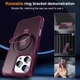 thumbnail image 4 of Dteck Magnetic for iPhone 16 Pro Case with Screen Protector Camera Lens Cover, Compatible with MagSafe, Military Grade Drop Ring Holder Translucent Slim Hard Back Soft Edge,Winered, 4 of 8