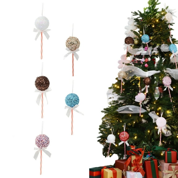 PPgejGEK Christmas Foam Pendants 10.2x3.5x6.3 Inches Decoration for Tree Garland Wreath Sky Blue Pink Gold White Coffee Holiday Home Party Decor